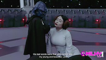 The Taboo Encounter Between The Wise Master Yoda And The Seductive Princess Leia In A Star Wars Parody